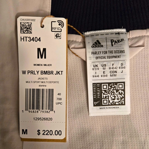 adidas Women's Beige Bomber Jacket - Picture 8 of 10